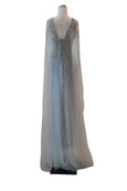 Rent: Wiki Wu -  Silver Sleeveless Gown With Cape