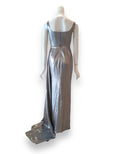 Buy : Ignatia Jessica - Silver Sateen Mermaid Gown With Slit