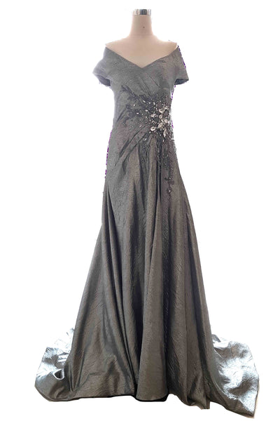 Rent : Liliana Lim - Silver Sabrina  A Line Gown