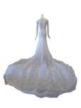 Rent: Adrian Gan- Longsleeve Mermaid Flower With Long Train Wedding Dress