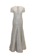 Rent: ANRINI POLIM Silver Sweetheart Short Sleeves Beaded Dress