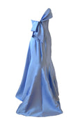 Rent: Anrini Polim - One Shoulder Blue Strapless Satin Gown with Bow