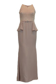 Rent : Peaches Pinkish - Halter Neck with Beaded Mermaid Gown