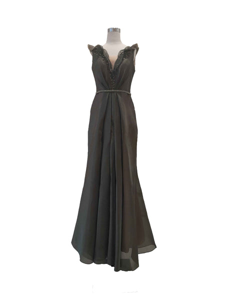 Rent: Stella Lunardy - Green V-Neck Gown