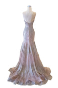 Buy: Wiki Wu - Rose Gold V Neck Mermaid Gown