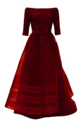 Rent: Yefta Gunawan Off Shoulder 3/4 Sleeve A-Line Gown with Outer Skirt