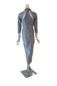 Rent: Private Label - Grey Silver Sateen Bustier Gown With Vest Outer