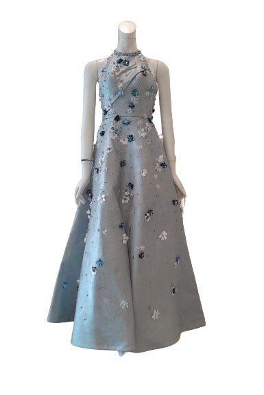 Sale: Melisa Sigit Ice Blue A Line Gown Flower