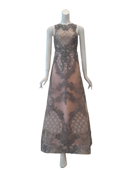 Rent: Yefta Gunawan -Coffe Sleeveless Embroidery Beaded Gown
