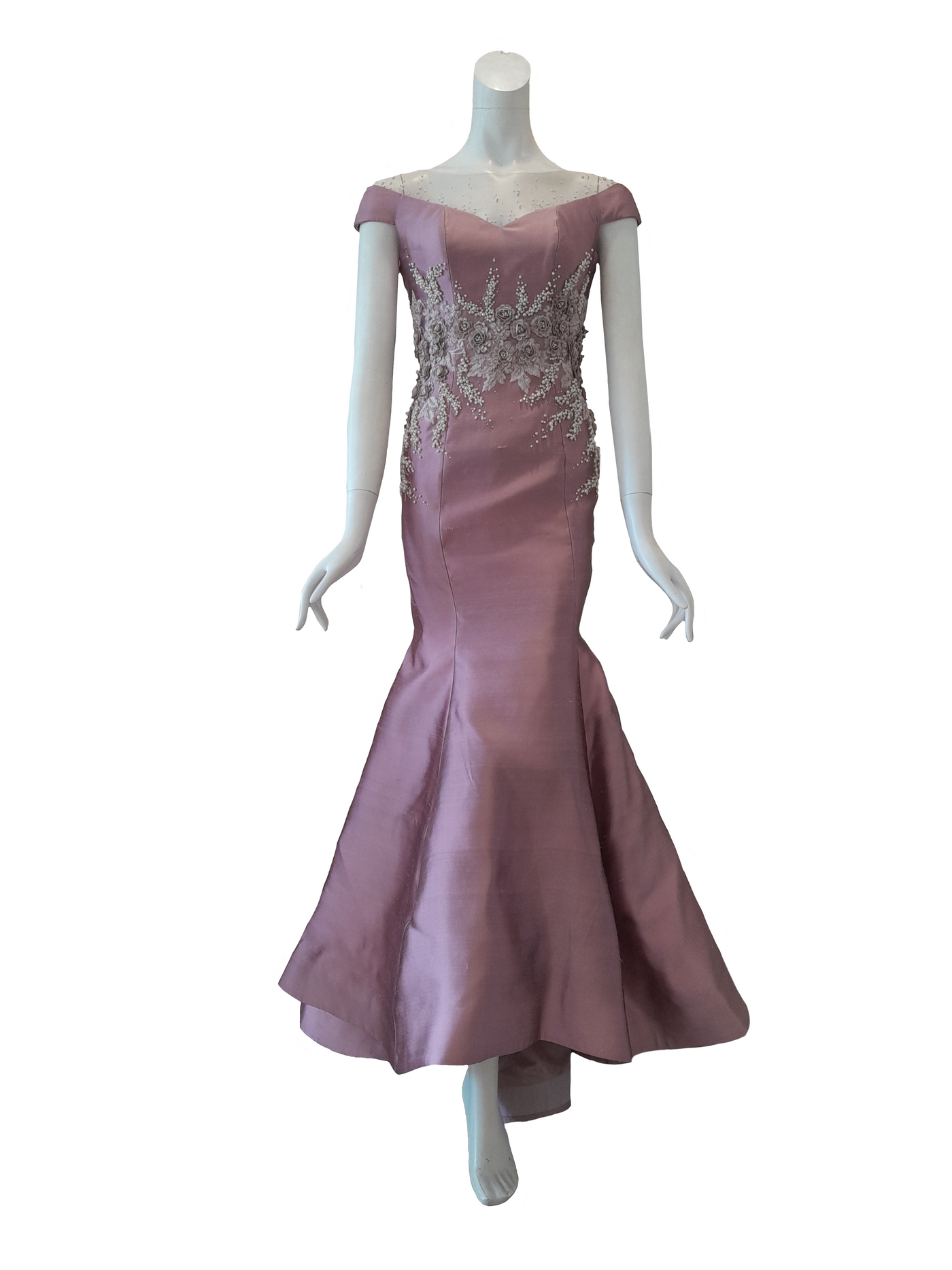 Rent : Rachm Design - Pink Sateen Sabrina Mermiad Gown