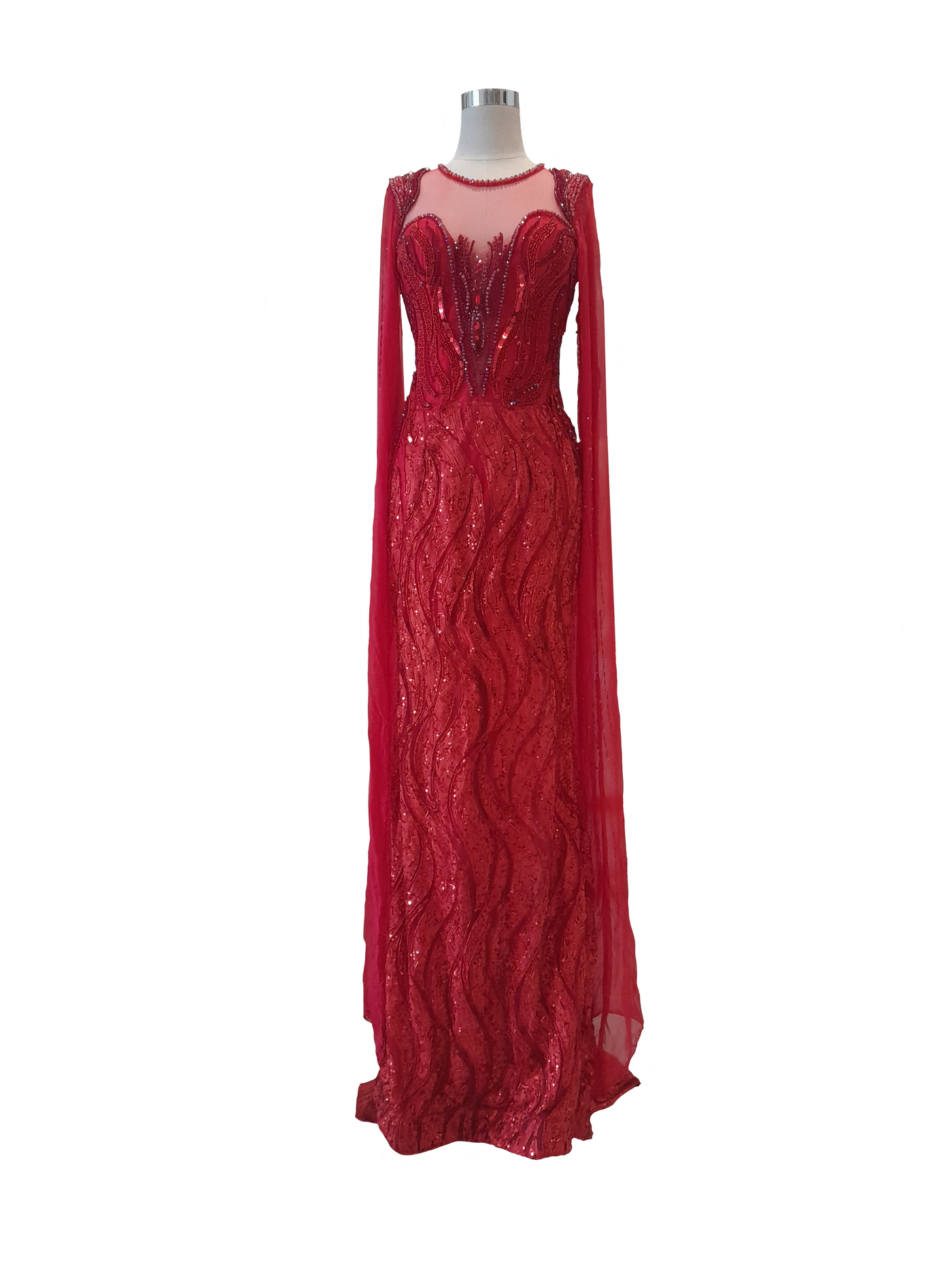 Rent : Aldi Couture - Red Gown With Cape