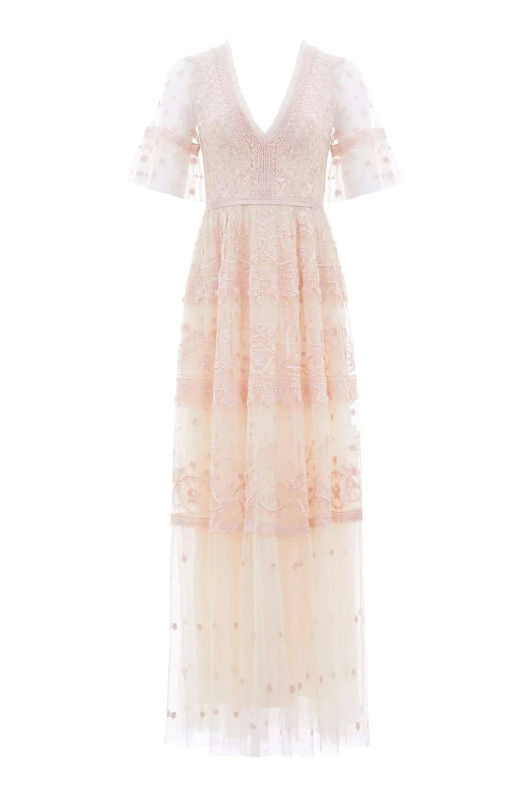 Rent: Needle And Thread - Midsummer Lace Gown Champagne Dress