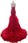 Rent: Private Label - Red Strapless Trumphet Gown
