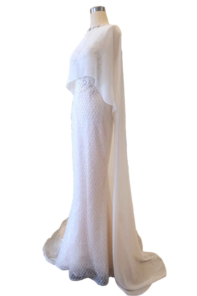 Rent:  Gisela Privee - V- Neck Mermaid Wedding Dress With Outer