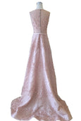 Buy : Yogie Pratama - Peach Flower A Line Gown with Slit
