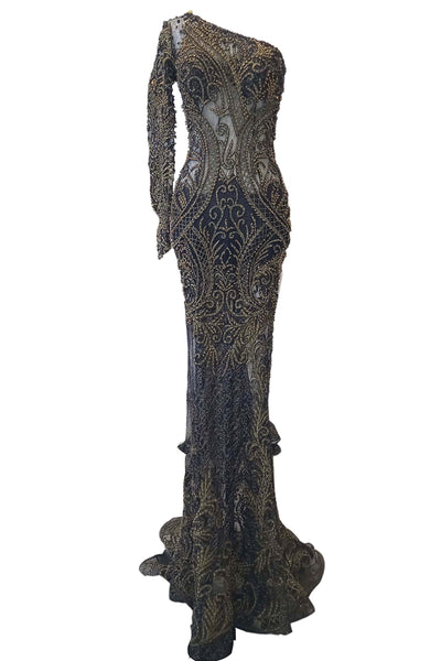 Buy : Meggie Hadiyanto - Black One Shoulder Mermaid Gown