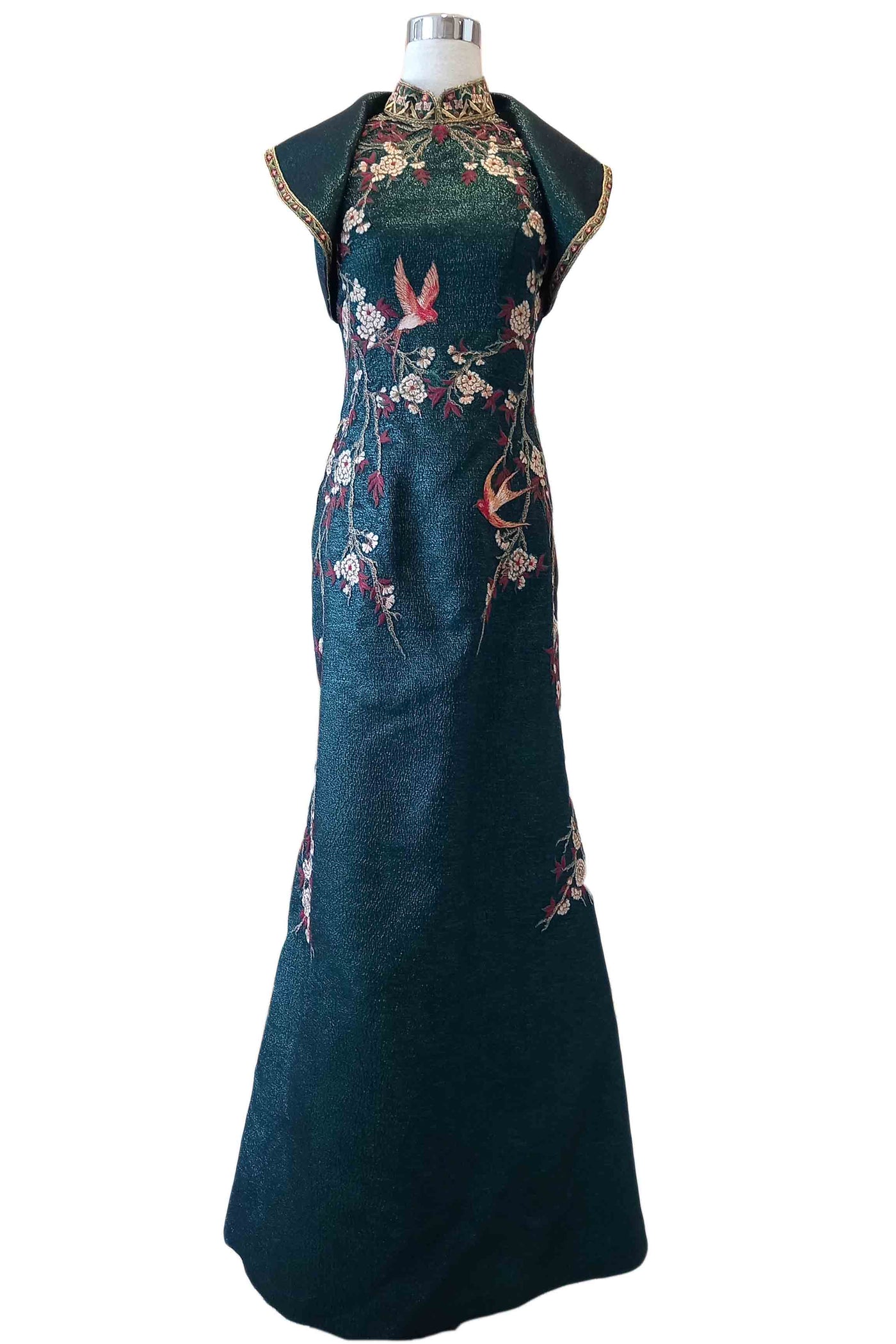 Rent : Albert Yanuar - Green Cheongsam Embroidery Gown