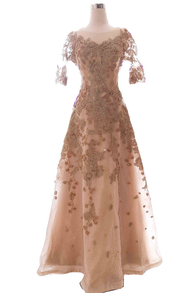 Buy : Soko Wiyanto - Long Sleeves Embroidery A - Line Gown