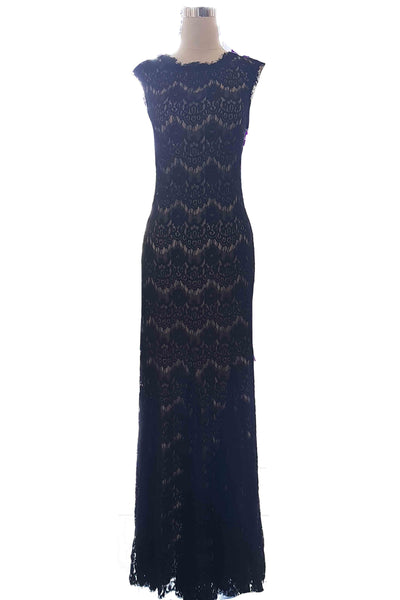 Rent: Aqua Dresses - Sleeveless Lace Evening Dress