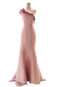 Rent : Terani Couture - One Shoulder Ruffles Mermaid Gown with Flower at the Back