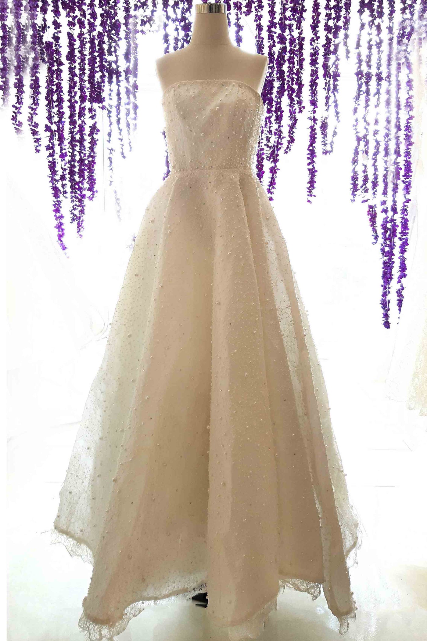 Rent : Adeline Esther - Strapless Wedding Gown With Cheongsam Cape