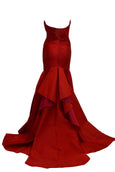 Sale: Adrian Gan Red Strapless Pleated Mermaid Gown