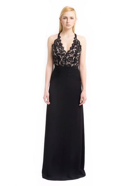 Aijek - Rent: Aijek Black Drifter Lace Maxi Dress-The Dresscodes - 1