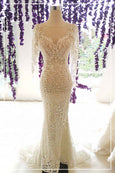 Rent: ANAZ Long Sleeves Mermaid Backless Wedding Gown