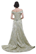 Andreas Odang - Buy: Pastel Green Off The Shoulder Gown-The Dresscodes - 3