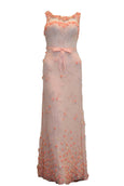 Rent: Andreas Odang Peach Sleeveless Flower Embroidery with Ribbon Gown