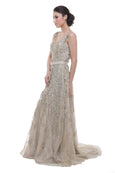 Anrini Polim - Rent: Anrini Polim Gold Sleeveless Embellished Gown-The Dresscodes - 3