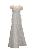 Rent: ANRINI POLIM Silver Sweetheart Short Sleeves Beaded Dress