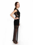 Ali Charisma - Rent: Ali Charisma Black Tulle Dress with Back Slit-The Dresscodes - 3