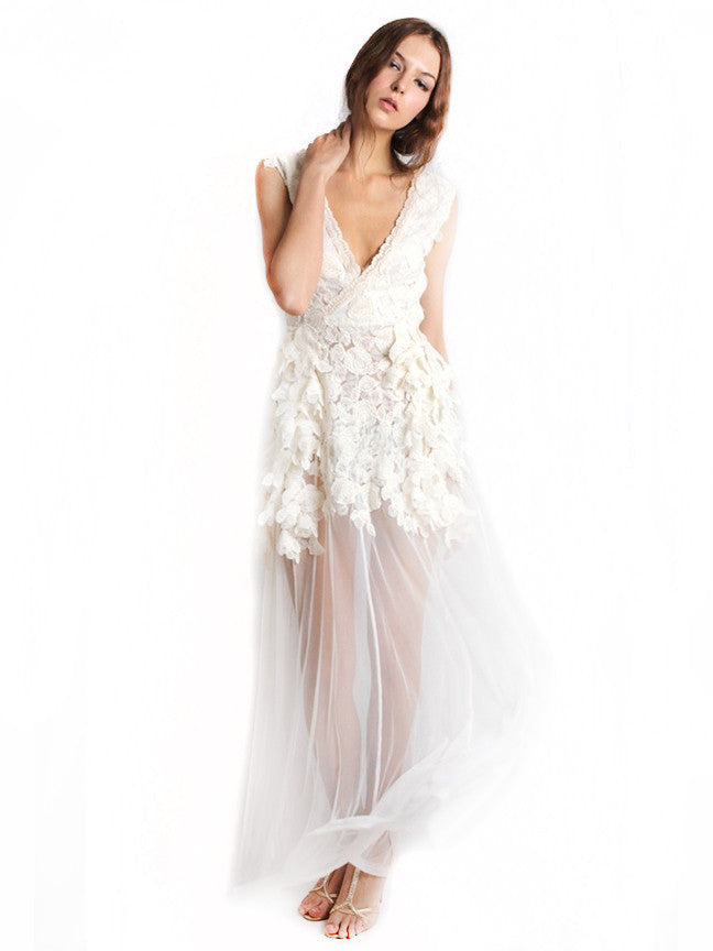 Ali Charisma - Buy: White Sequin & Lace Dress-The Dresscodes - 1