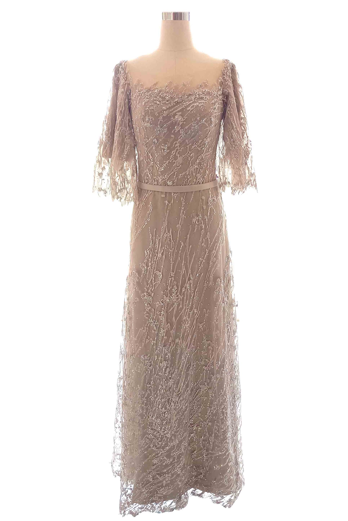 Rent: Andreas Odang - Silver Longdress with Beaded at Neck