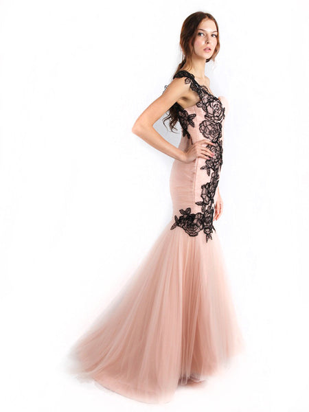Anrini Polim - Rent: Anrini Polim Pink and Black Mermaid Gown-The Dresscodes - 1