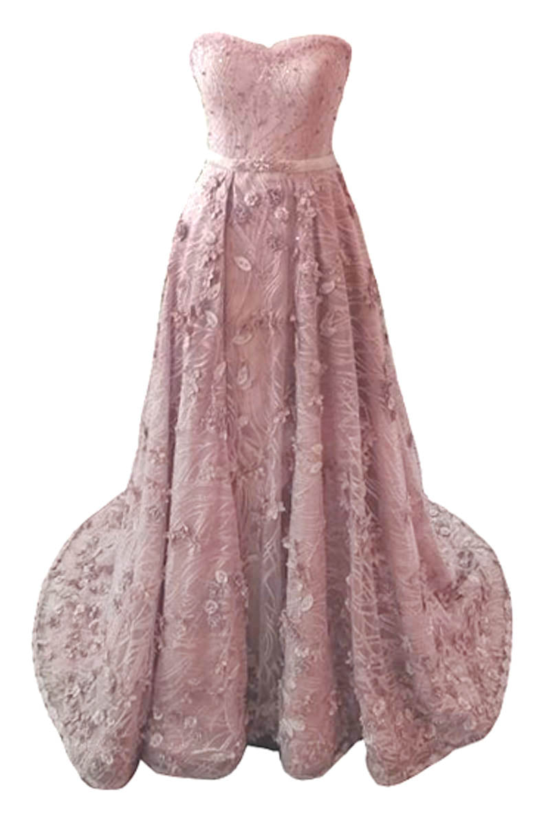 Rent : Atelier Maharani Nude Pink Sweetheart Flower Gown