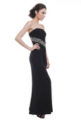 BCBGMaxazria - Buy: Strapless Beaded Black Chiffon Dress-The Dresscodes - 1
