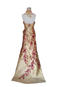 Rent: Billy Tjong Gold Cheongsam Embroidery Phoenix Satin Gown