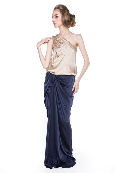 Biyan - Buy: Two Piece Silk Satin Dress-The Dresscodes - 1