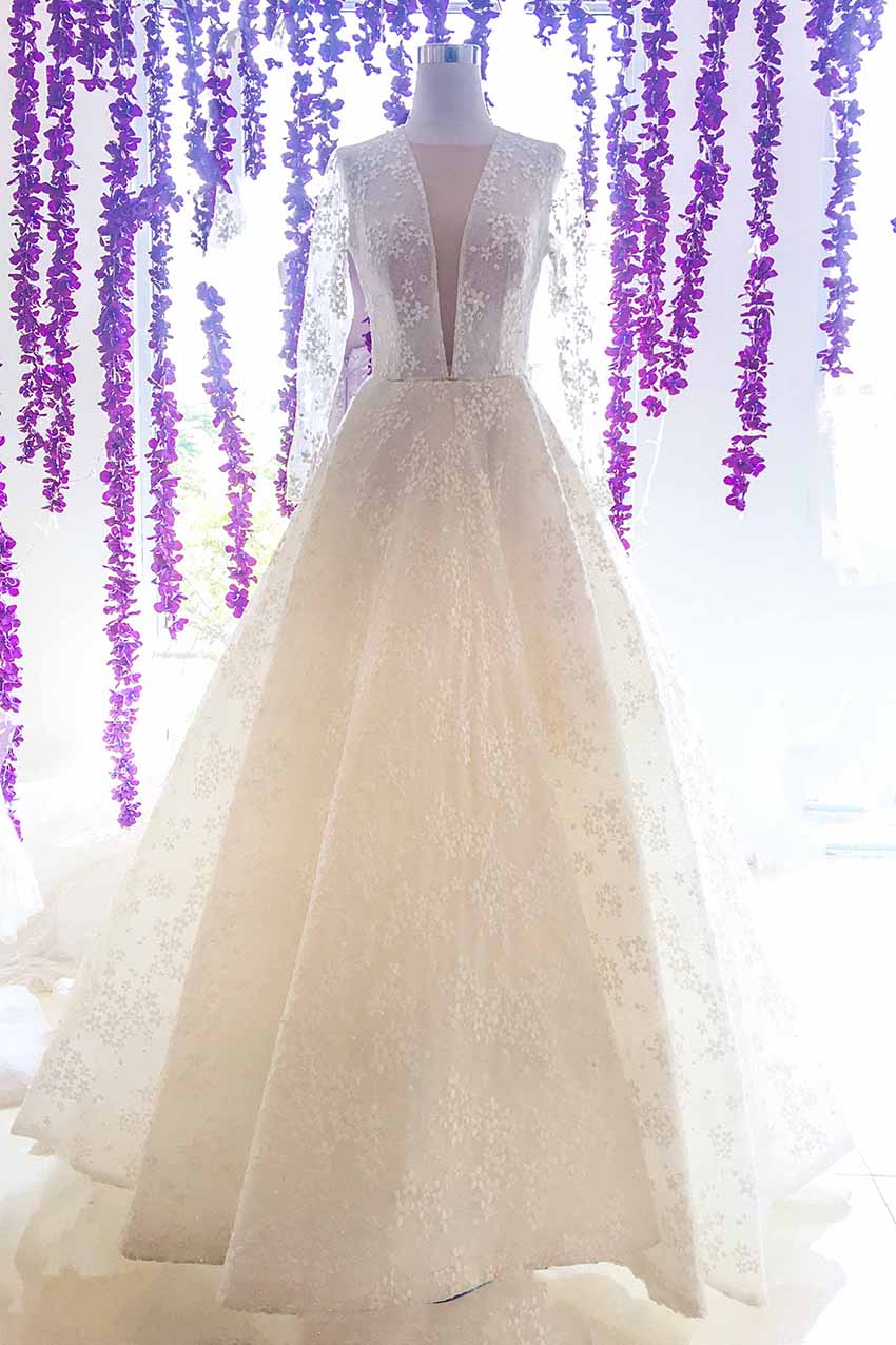 Buy: Bramanta Wijaya - V Neck A Line Wedding Ball Gown