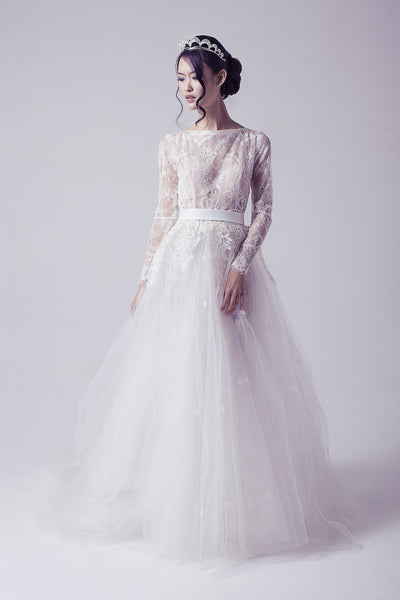 Bramanta Wijaya - Rent: Long Sleeves Lace Ethereal Wedding Gown-The Dresscodes - 1