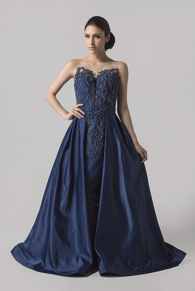 Cynthia Tan - Buy: Navy Blue Sweetheart Ball Gown-The Dresscodes - 1