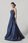 Cynthia Tan - Buy: Navy Blue Sweetheart Ball Gown-The Dresscodes - 3