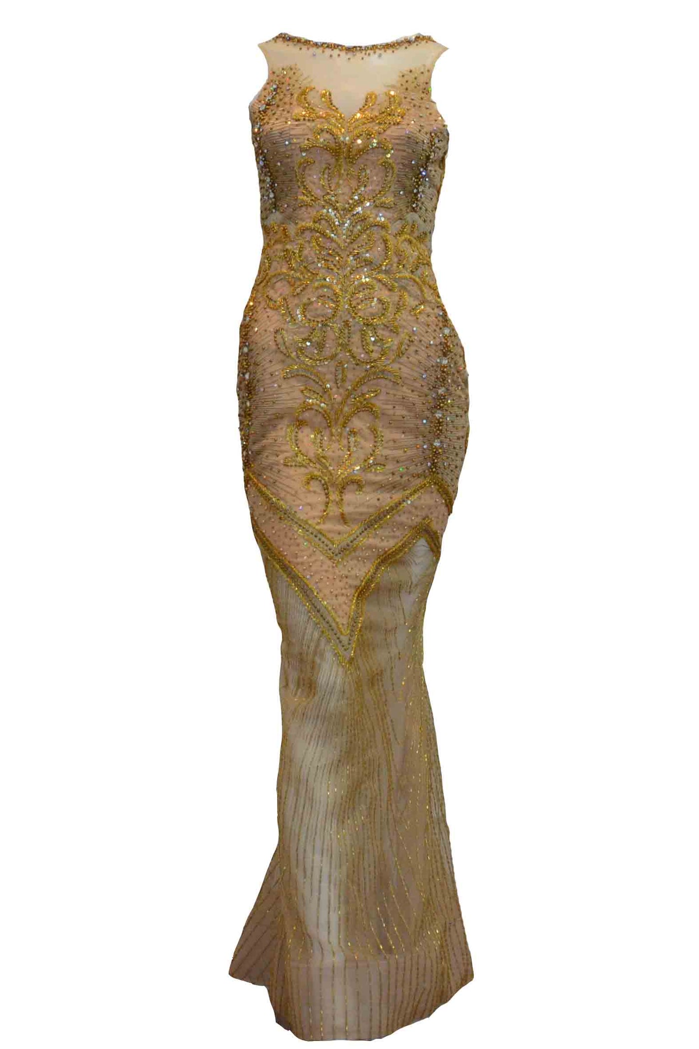 Buy : Eko Tjandra - Gold Beaded Mermaid Gown