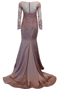 Buy : Sisca Zh - Short Sleeves Brocade Evening Gown