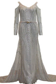 Buy : Rachm Design - Silver Long Sleeves Gown