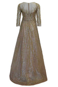Buy : Tiffany Liem - V Neck Longsleeve Embroidery Gown
