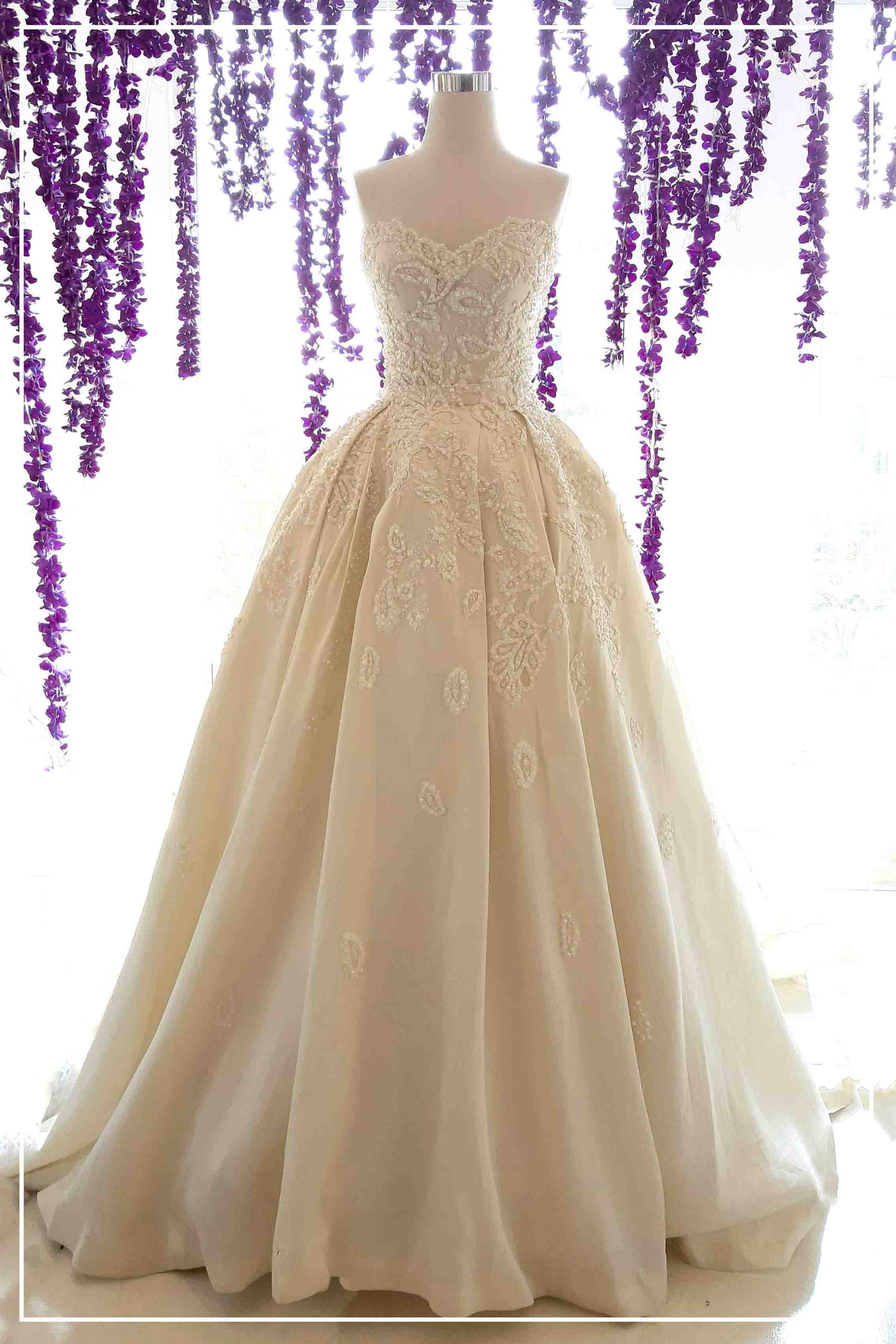 Rent: Hian Tjen - Fully Beaded Wedding Ball Gown Set