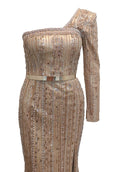 Rent: Anrini Polim - One Sleeves Fully Beaded Dress With Slit